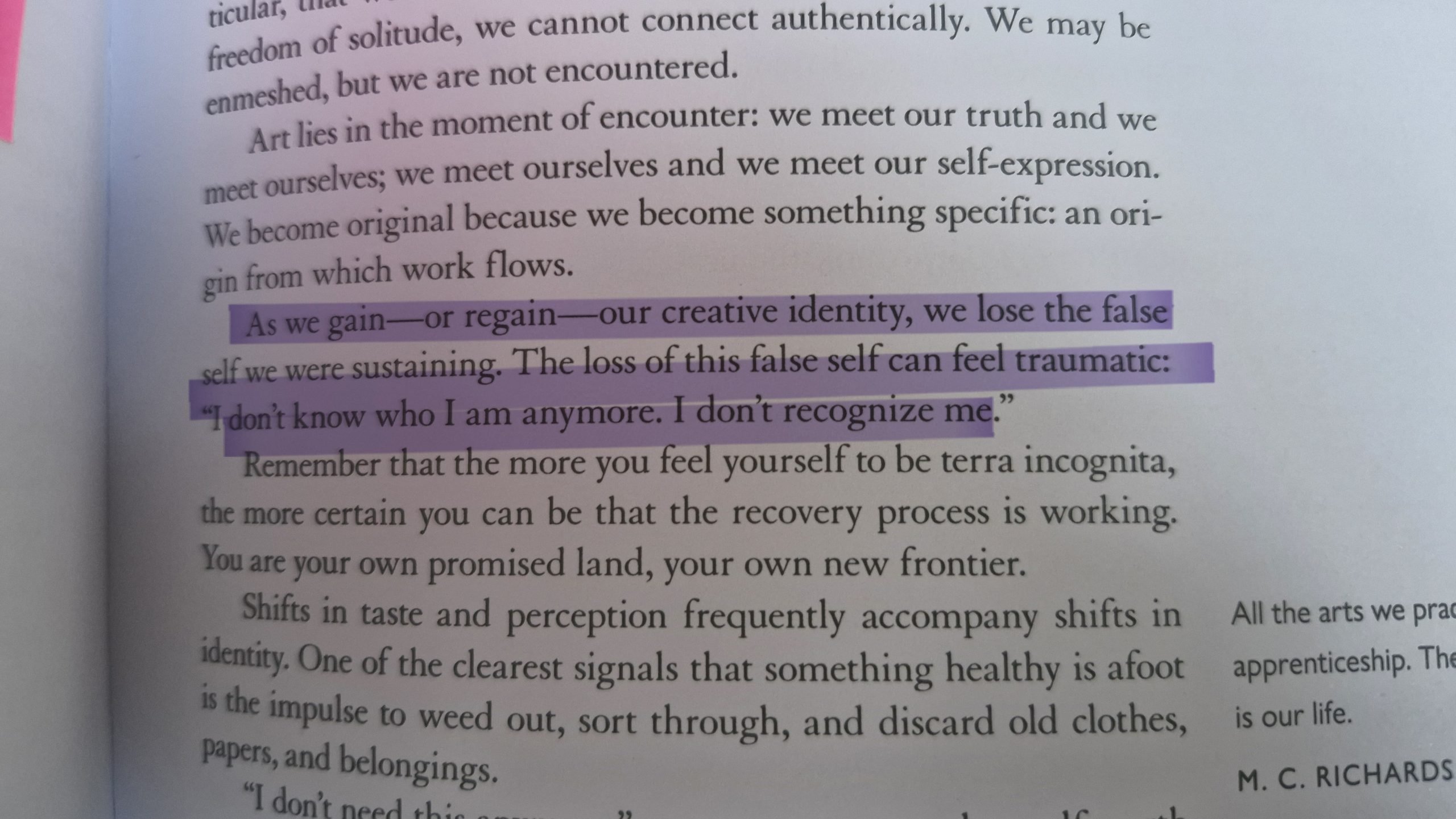 Excerpt from 'The Artist's Way' by Julia Cameron
